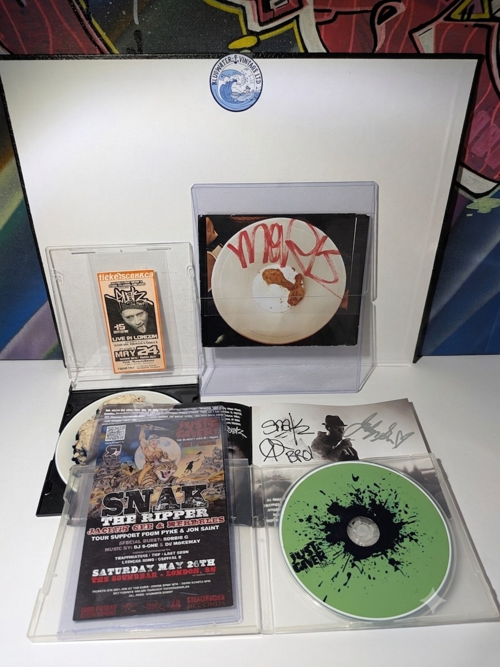 Autographed Snak The Ripper & Merkules — 2014 Tour Lot (CDs, Ticket Stub)